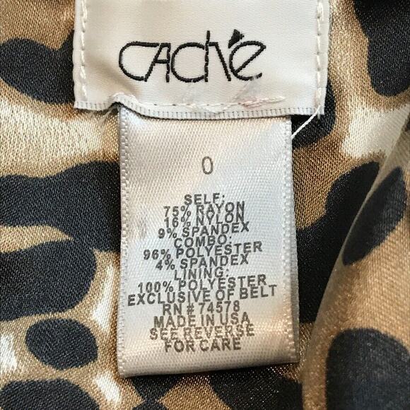 Cache Dress Womens 0 Black Animal Print Sleeveless Scoop Neck Lined Bodycon Zip - Picture 2 of 8